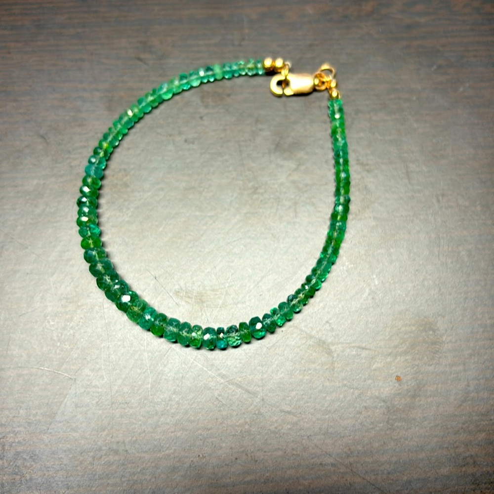 Zambian Emerald, 14k rose gold fill handmade braclet